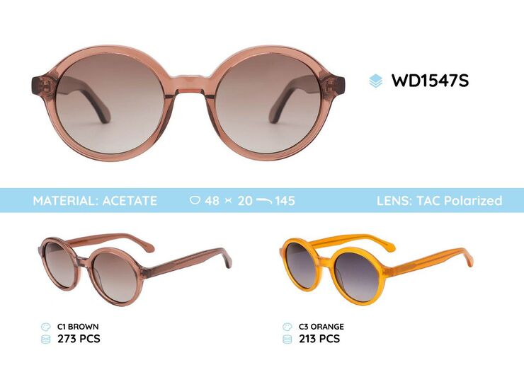 Plastic acetate frame polarized sunglasses WD1547S