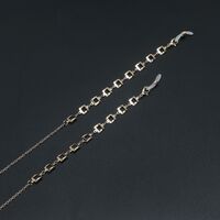 Gold-colored metal non-slip chain, with non-fading square, for glasses and masks GL714