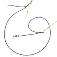 Black-colored metal non-slip chain, with pendant glasses, for glasses and masks GL413