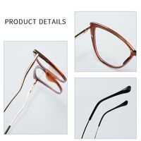 Combined frame (metal + TR90) or glasses with blue light protection, with spring hinges FA87092