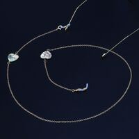 Metal non-slip chain, with colorful heart, for glasses and masks GL915