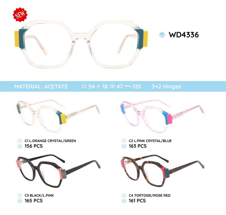 Plastic acetate eyeglasses frame WD4336