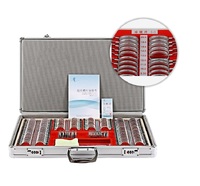 266 metal rim ophthalmic trial lens set in an aluminum case