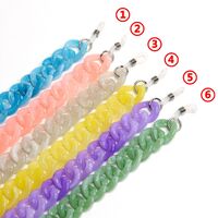 Acrylic non-slip matte chain, concave shape, for glasses and masks GB051