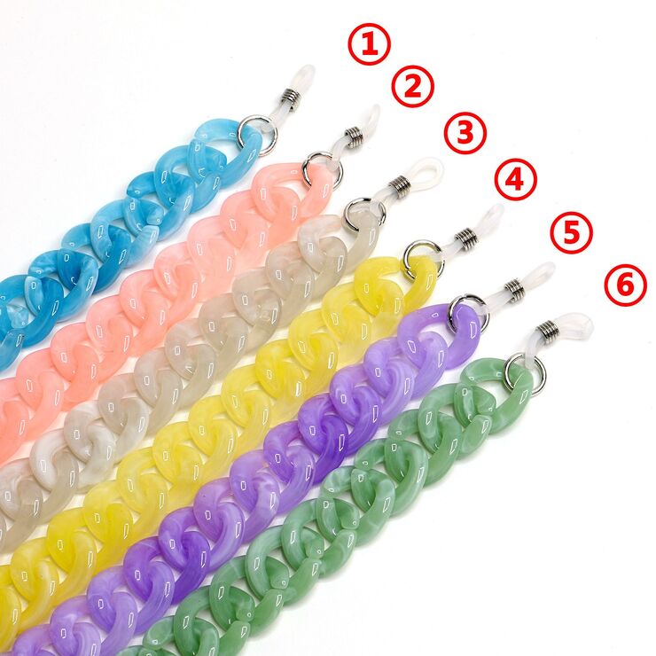 Acrylic non-slip matte chain, concave shape, for glasses and masks GB051