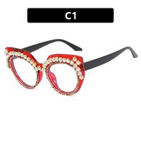 Plastic glasses with blue light protection and rhinestones for women 9620镶钻-PN