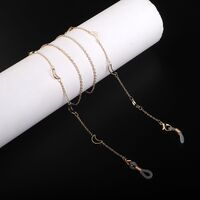 Gold-colored metal non-slip chain, with moon, for glasses and masks GL971