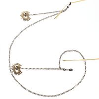 Bronze-colored metal non-slip chain, with owl pendant, for glasses and masks GL204