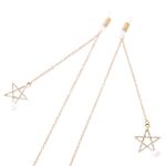 Metal non-slip chain, with pendant five-star and pearl, for glasses and masks GL240