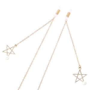 Металлическая нескользящая цепочка, с подвеской в виде звезды с жемчугом, для очков и масок GL240