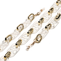 Металлическая цепочка для очков с цветными маленькими ромашками GB153