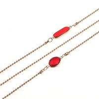 Gold-colored metal non-slip chain, with beads and acrylic crystal, for glasses and masks GL797