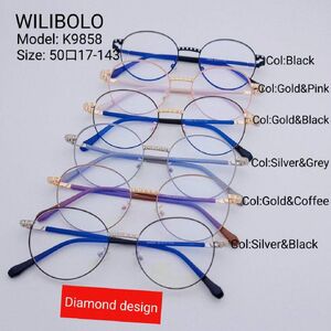 Metal ultrathin frames Wilibolo, with rhinestones K9858