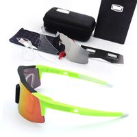 Safety shockproof sports goggles with 3 caps 骑行套装-109-带近视