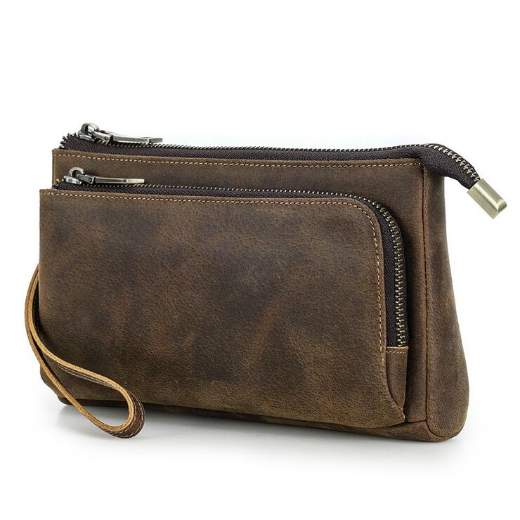 Eyeglasses genuine leather bag with strap MC1035