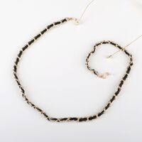 Metal non-slip chain, with black rope, for glasses and masks GL751