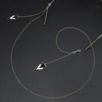 Gold-colored metal non-slip chain, with triangle pendant, for glasses and masks GL480