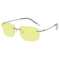Поляризационные фотохромные солнцезащитные металлические безрамочные очки KY222100