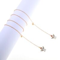 Gold-colored metal non-slip chain, with pendant angel and rhinestone, for glasses and masks GL811