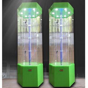 Стойка-витрина акриловая напольная вращающаяся для очков, оправ, футляров и аксессуаров 18004, размер 176 * 60 см