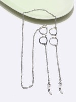 Золотая цепочка для очков с черными и белыми кристаллами GL037(1)