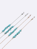 Set of two gold glasses chain with black and white pearls GM116