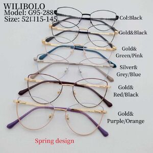 Metal ultrathin women's frames with spring hinges Wilibolo G95-288