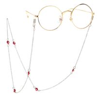 Metal non-slip chain, with red beads, for glasses and masks GL110