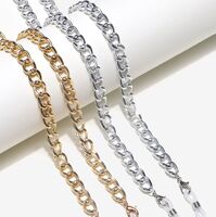 Metal non-slip chain set 2-piece, gold and silver thick, for glasses and masks GM014