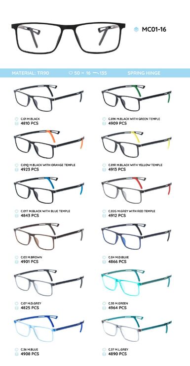 TR-90 plastic frames for glasses MC01-16