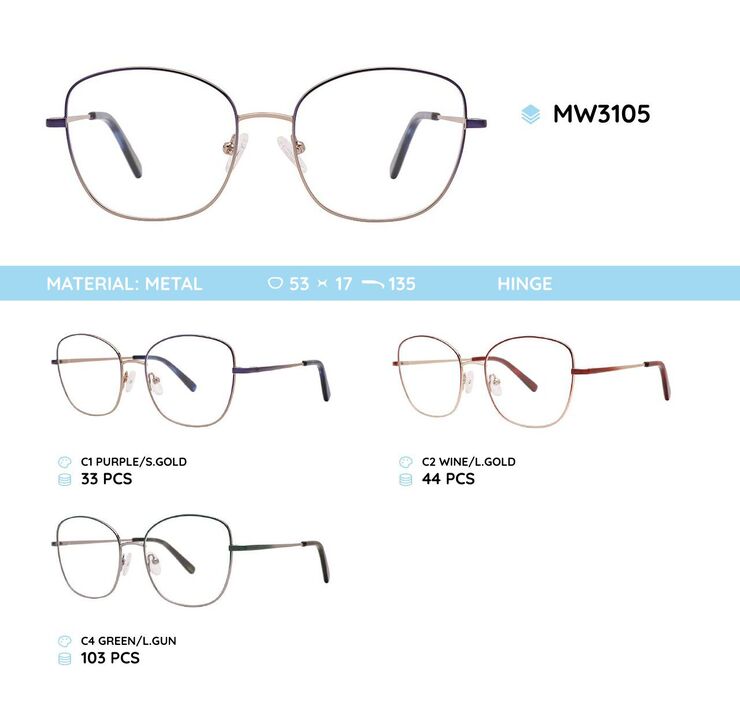 Metal women's frame for glasses MW3105
