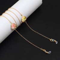 Metal non-slip chain, with colorful heart, for glasses and masks GL915