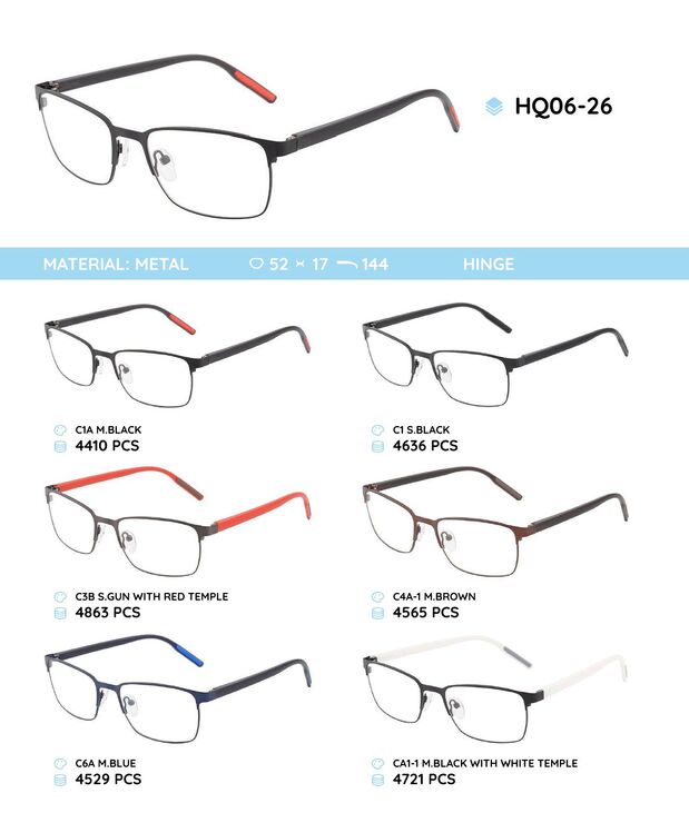 Metal frame with temples made of TR-90 material HQ06-26