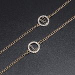 Metal non-slip chain, with pendant letters and rhinestones, for glasses and masks GL507