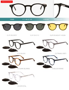 Plastic acetate frame with flex hinges + polarized clip-on Big City F3029S