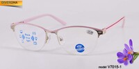 Готовые очки с линзами Blu Block женские металлические с флексами Vizzini V7015-1 диоптрии до+4.50 / -4,00