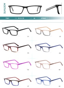 Acetate plastic frames for glasses with spring hinges Big City F3041