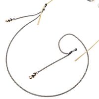 Black-colored metal non-slip chain, with pendant sea horse, for glasses and masks GL460