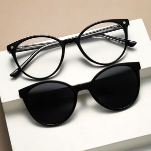 Оправа пластиковая TR90 с флексом + комплект из 5 поляризационных солнцезащитных насадок (клипон) на магните El Dorado EL1207