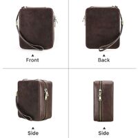 Eyeglasses genuine leather clutch bag with strap and zipper CF6008