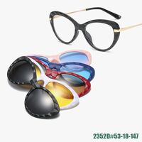 TR90/PC plastic frame + 5 polarized sun protection magnet clip-on set + leather bag El Dorado EL2352D