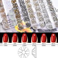 Set of rhinestones with a flat bottom for decorating frames and glasses, 13 types (price per package, minimum order - 3 packs)