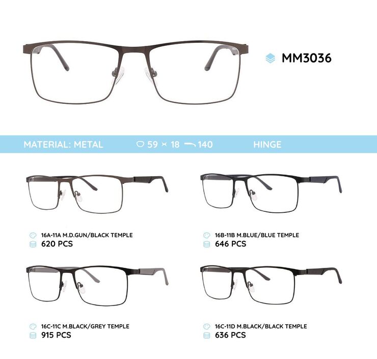 Metal men's frames for glasses MM3036
