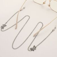 Металлическая нескользящая цепочка серебряного цвета, c бабочками, для очков и масок GL1872