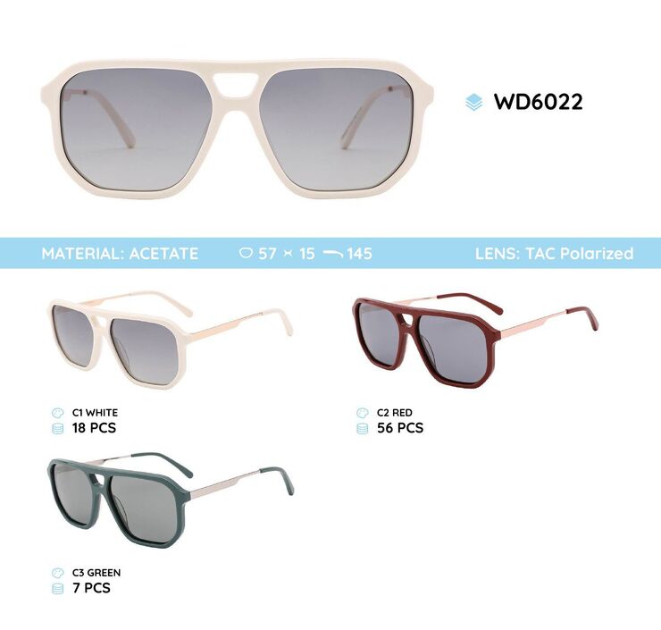 Plastic acetate frame polarized sunglasses WD6022