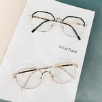 Metal eyeglasses, diopters from 0.00 to -6.00, not centered 