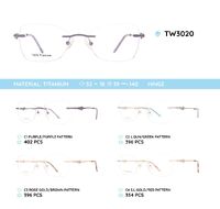 Titanium metal rimless frame TW3020