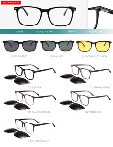 Plastic acetate frame with flex hinges + polarized clip-on Big City F3018S