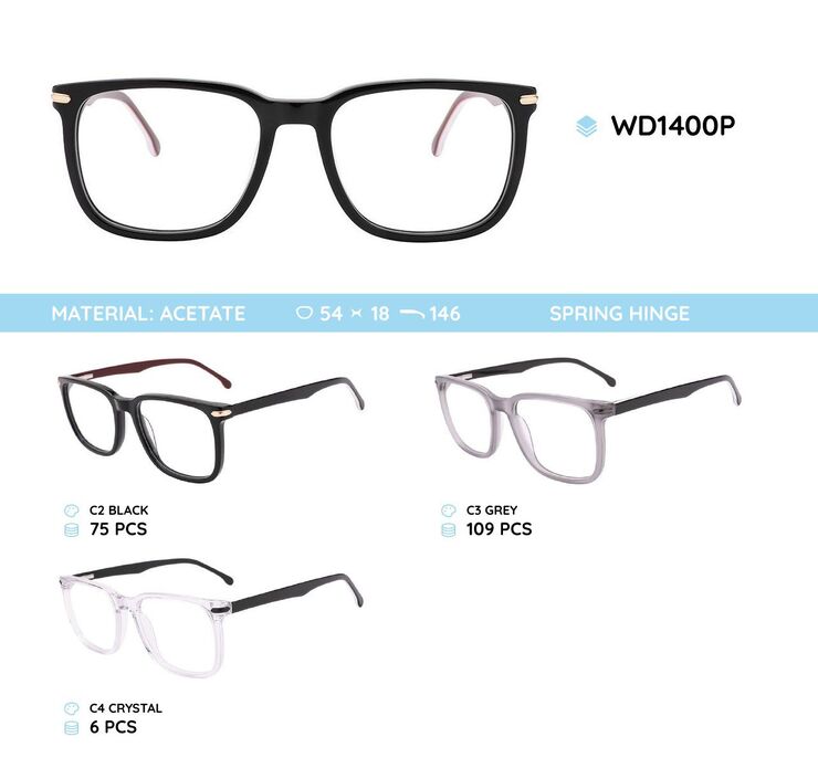 Plastic acetate eyeglasses frame WD1400P