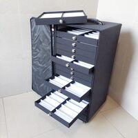 Mobile box (suitcase, trunk, organizer, display case) on wheels for frames and glasses for 192 slots JS-C221217